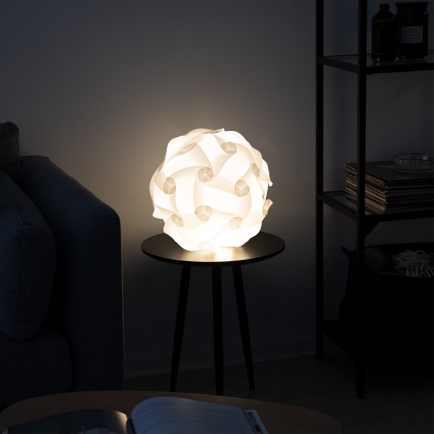kwmobile Puzzle Lampshade Hanging Lamp - Ceiling Lamp Pendant Light - Puzzle Lamp min. 15 Designs - Size M Ø approx. 27 cm