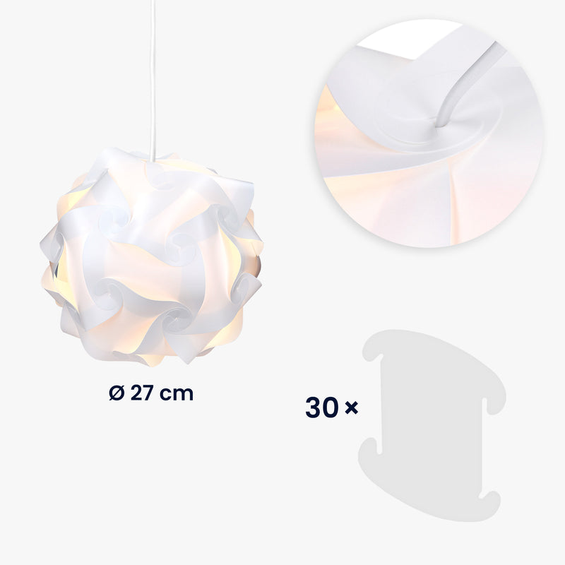 kwmobile Puzzle Lampshade Hanging Lamp - Ceiling Lamp Pendant Light - Puzzle Lamp min. 15 Designs - Size M Ø approx. 27 cm
