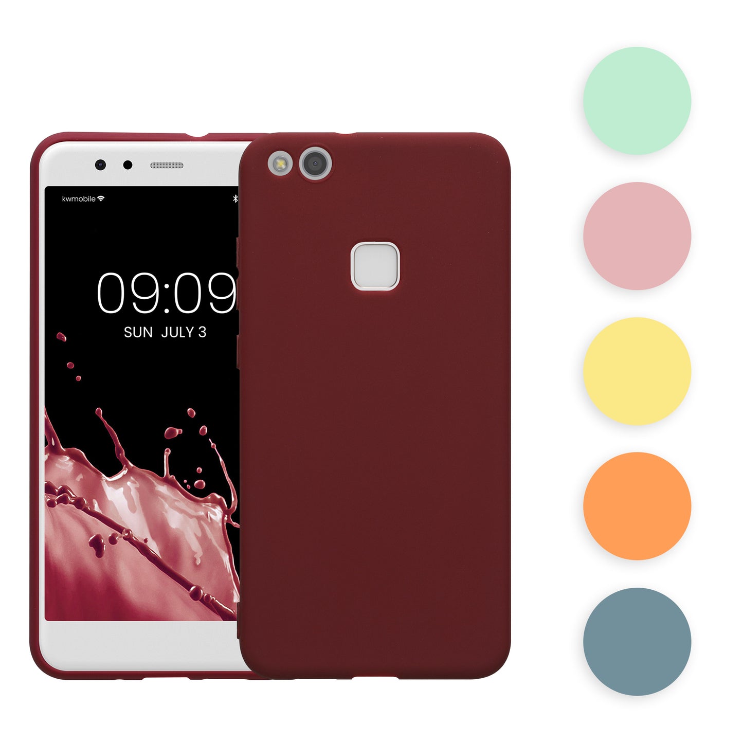 kwmobile Hülle kompatibel mit Huawei P10 Lite Hülle - weiches TPU Silikon Case - Cover geeignet für kabelloses Laden - Schwarz matt Schwarz matt  