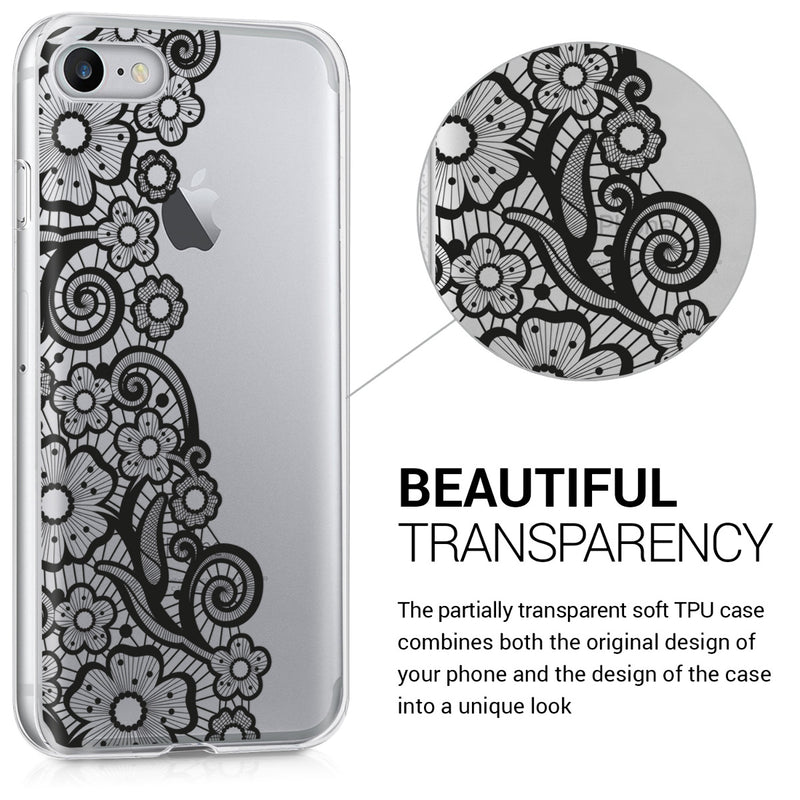 kwmobile Case Compatible with Apple iPhone SE (2022) / iPhone SE (2020) / iPhone 8 / iPhone 7 - Silicone Transparent Cover