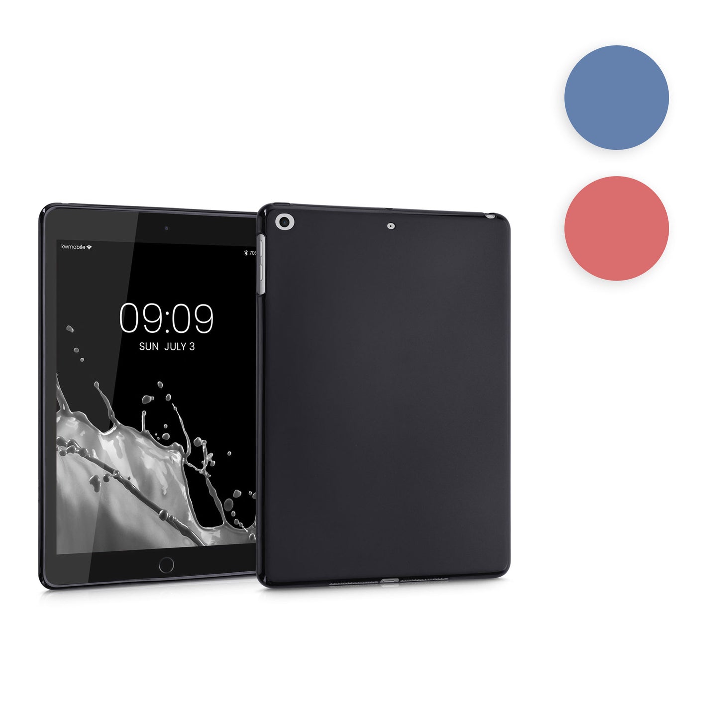 kwmobile Hülle kompatibel mit Apple iPad 9.7 (2017 / 2018) Hülle - weiches TPU Silikon Case transparent - Tablet Cover Schwarz Transparent Schwarz  