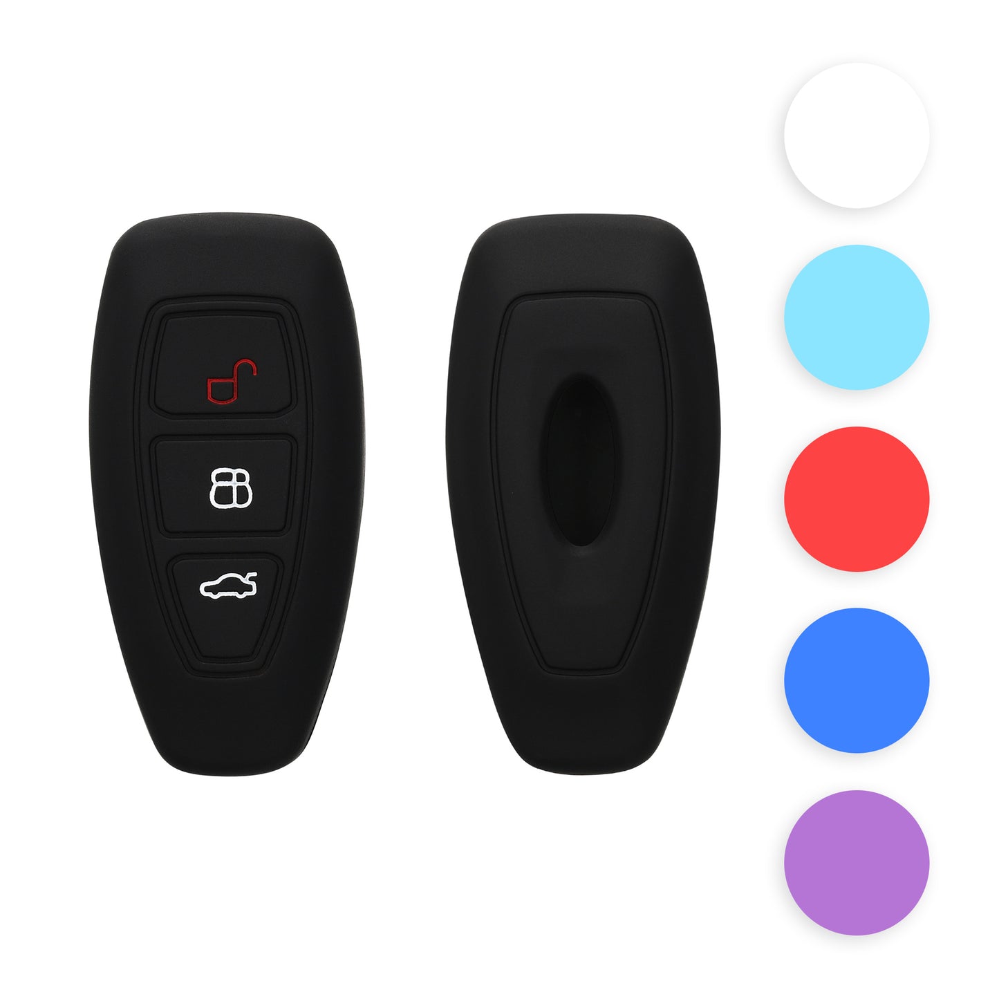 kwmobile Autoschlüssel Silikon Hülle kompatibel mit Ford 3-Tasten Autoschlüssel Keyless Go - Schlüsselhülle in Fruity Orange Fruity Orange  