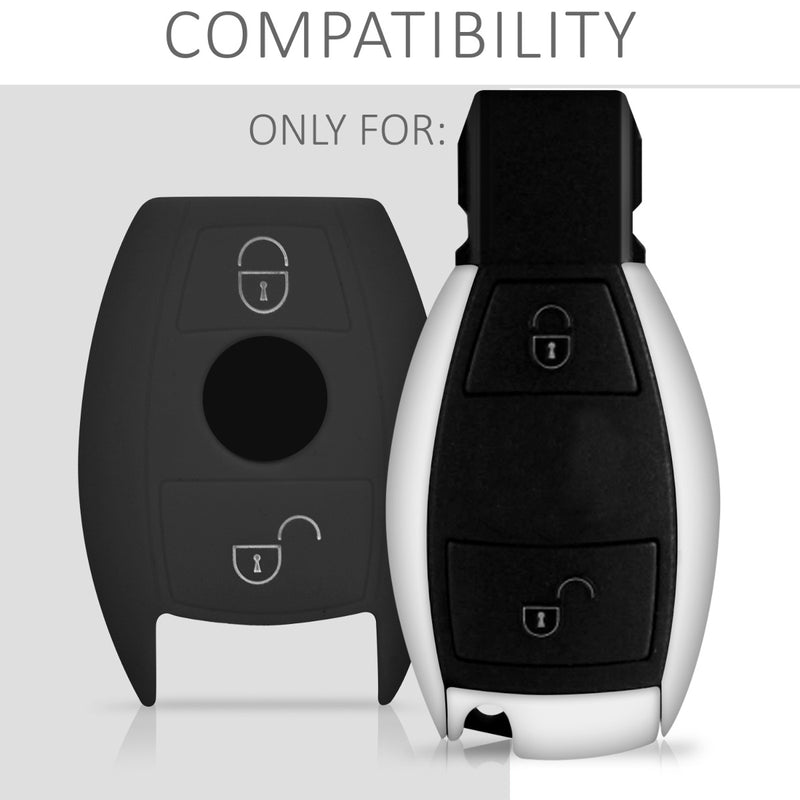 kwmobile Car Key Cover Compatible with Mercedes Benz 2-Button Car Key (Keyless Go Only)