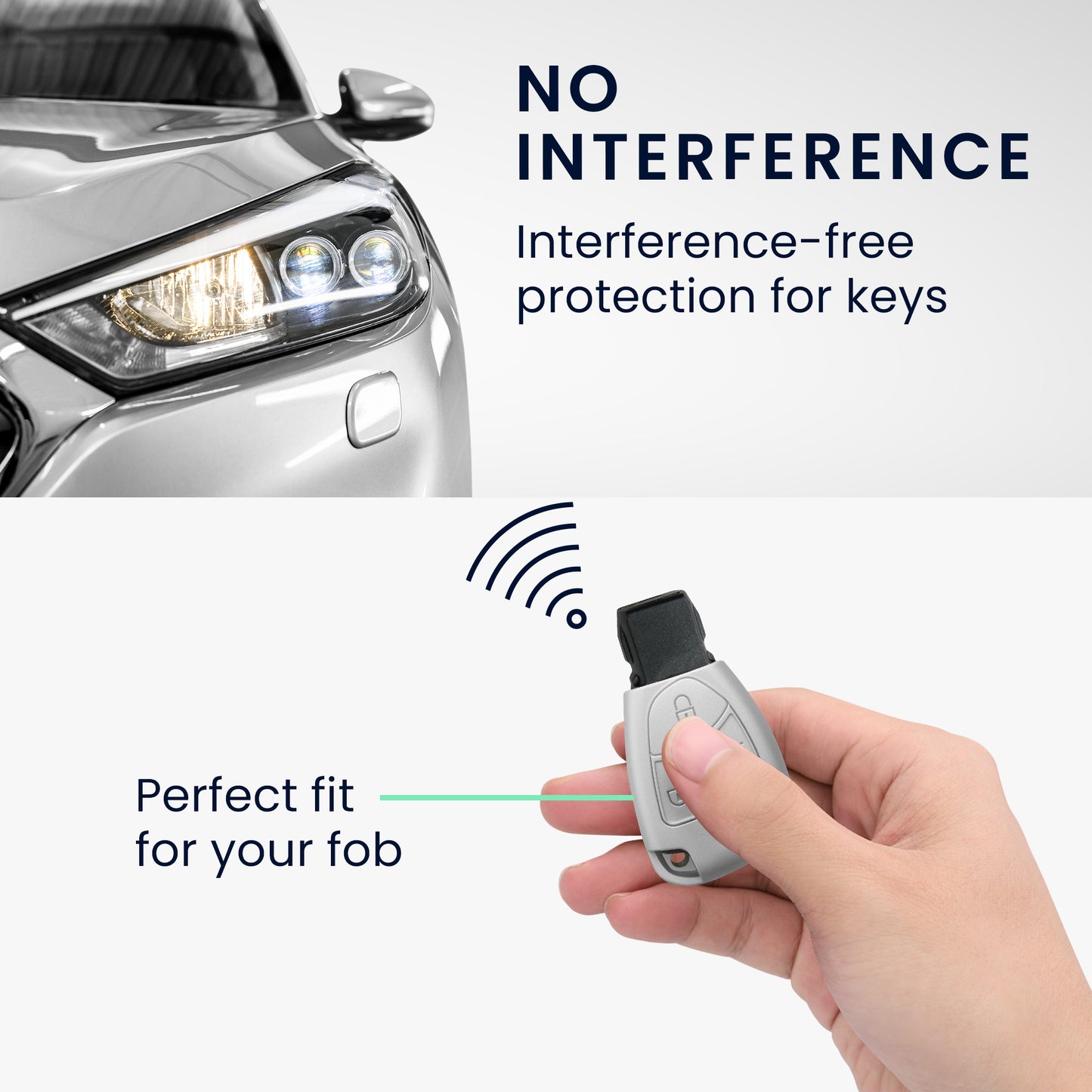 kwmobile Car Key Cover compatible with Mercedes Benz 2-3 Button Car Key - Key Cover