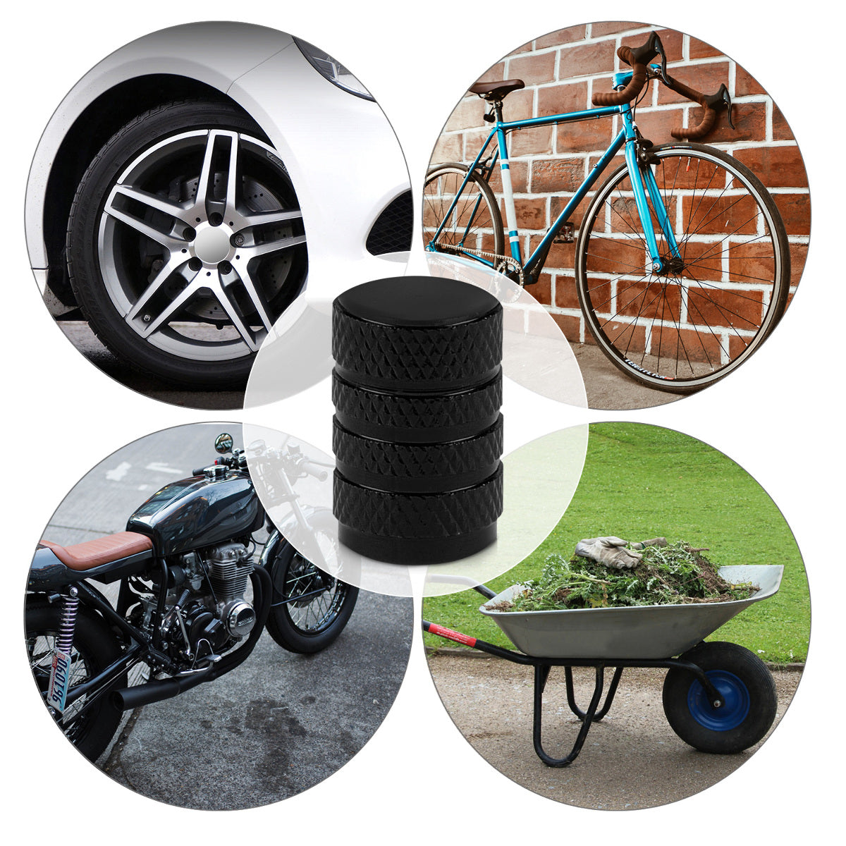 kwmobile Car Valve Caps Cover Car Valve Schrader Valve Caps Car Bicycle Motorcycle Valve Covers