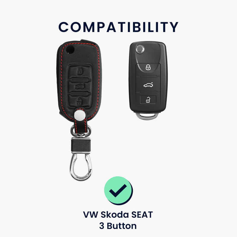 Faux Leather Case compatible with VW Skoda Seat Car Key