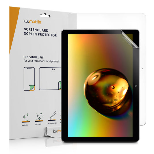 kwmobile 2x Tablet Schutzfolie kompatibel mit Huawei MediaPad T3 10 Folie - Full Screen Protector - Tablet Displayfolie entspiegelt Transparent  