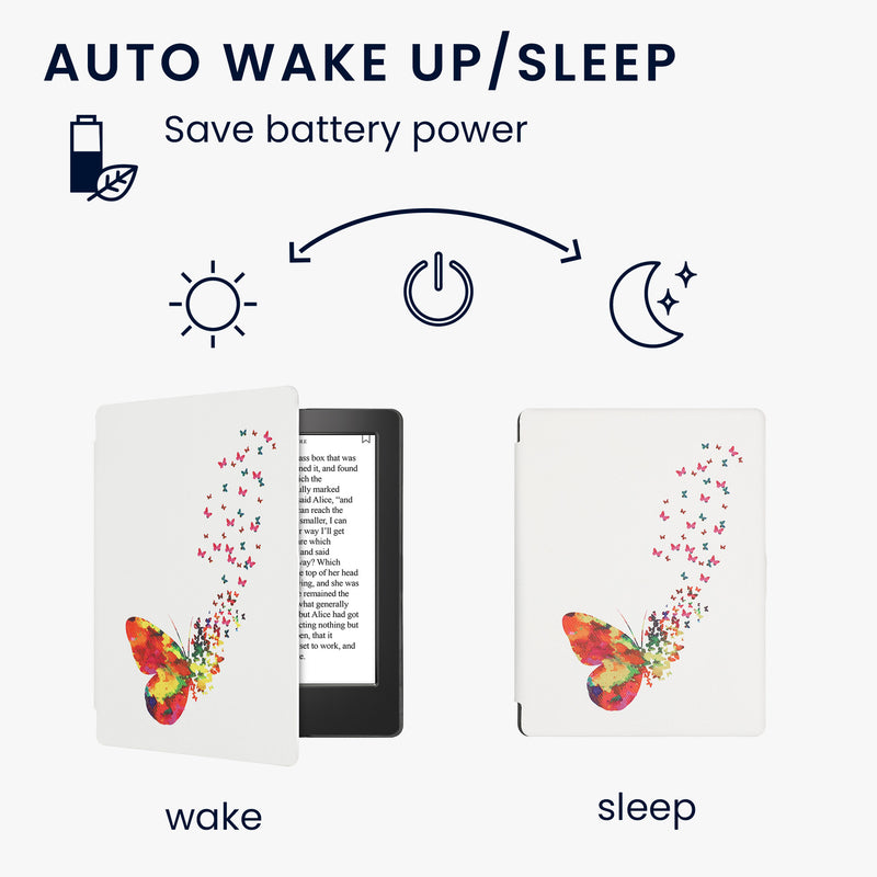 kwmobile Protective Case for Kobo Aura H2O Edition 2 - eReader Flip Case with Auto Sleep Function - Sleeping Owl
