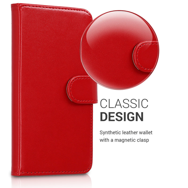 kwmobile Case compatible with Samsung Galaxy J3 (2017) DUOS Faux Leather Wallet Case with Card Slots