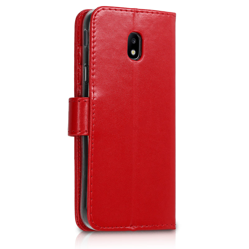 kwmobile Case compatible with Samsung Galaxy J3 (2017) DUOS Faux Leather Wallet Case with Card Slots