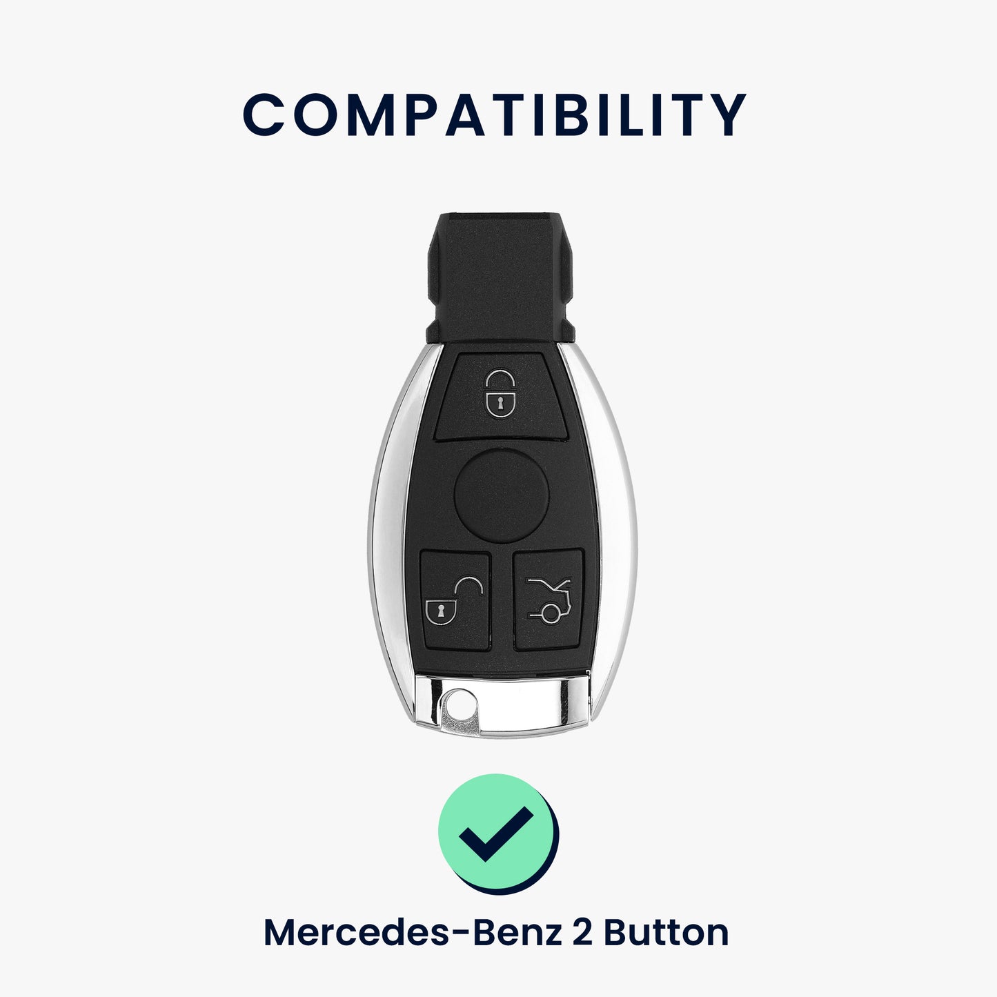 kwmobile Car Key Cover Compatible with Mercedes Benz 2-Button Car Key (Keyless Go Only) Case - Key Fob Cover Don't touch my Key