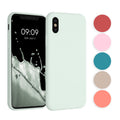 kwmobile Hülle kompatibel mit Apple iPhone X Hülle - weiches TPU Silikon Case - Cover geeignet für kabelloses Laden - Schwarz matt Schwarz matt  