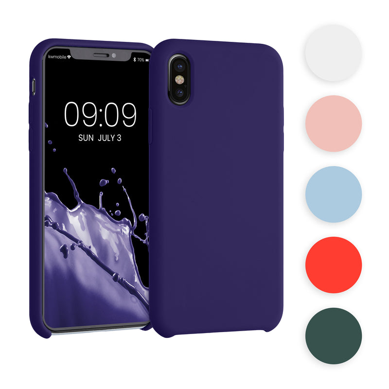 kwmobile Hülle kompatibel mit Apple iPhone X Hülle - Silikon Handy Case - Handyhülle weiche Oberfläche - kabelloses Laden - Rosegold Rosegold  
