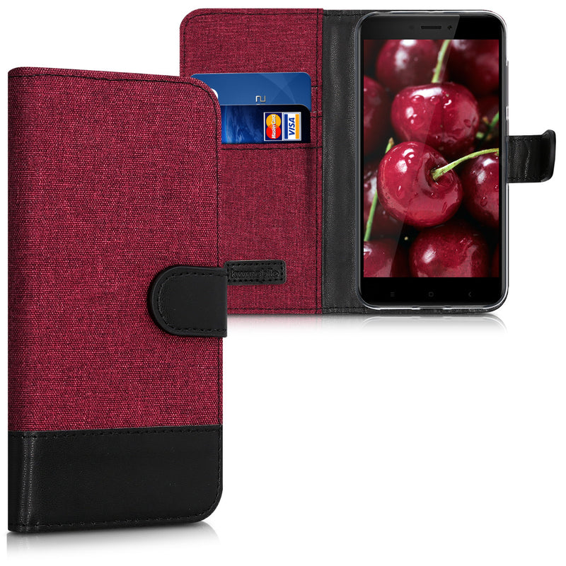 kwmobile Wallet Case compatible with Xiaomi Redmi 4X - Flip Cover with Stand - Phone Case Card Slots