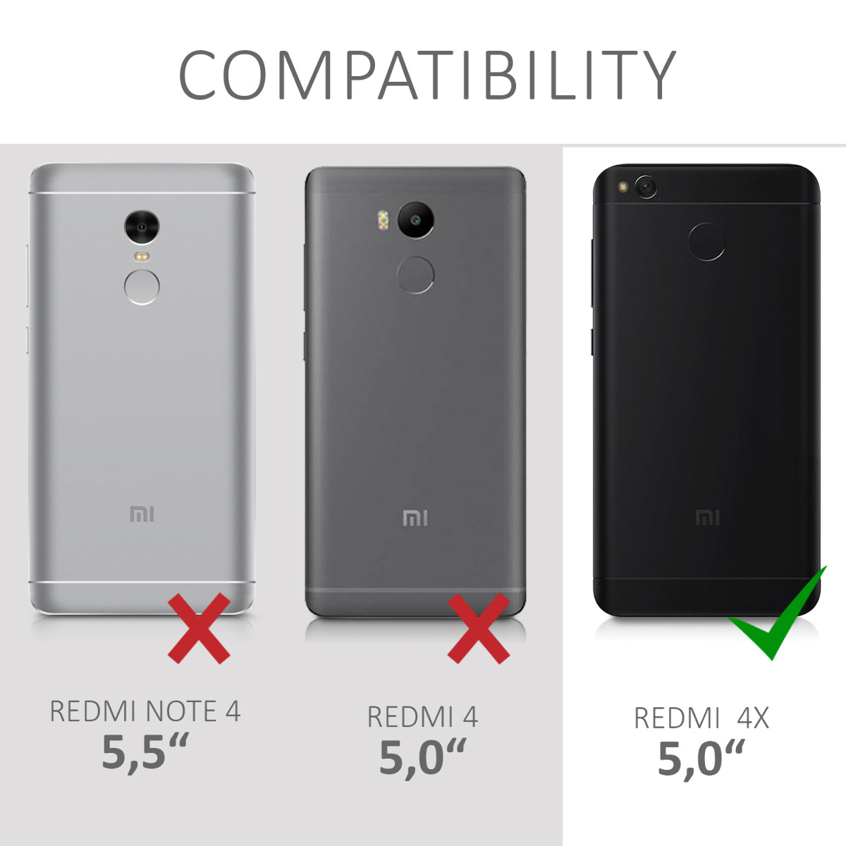 kwmobile Wallet Case compatible with Xiaomi Redmi 4X - Flip Cover with Stand - Phone Case Card Slots