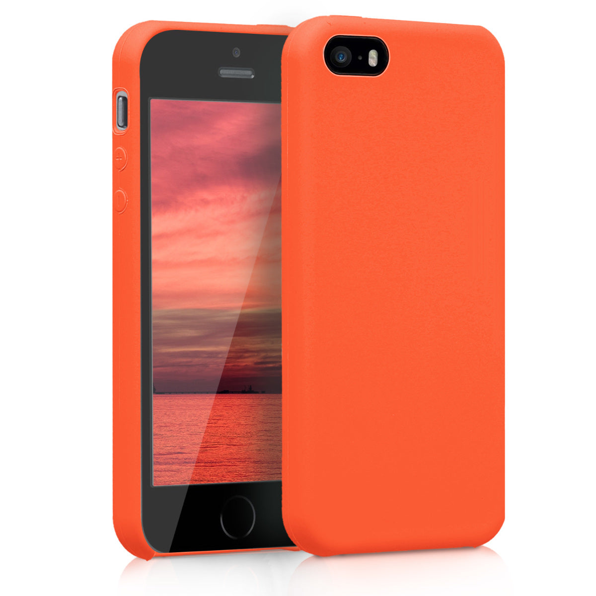 kwmobile Case for Apple iPhone SE (1st Gen 2016) / iPhone 5 / iPhone 5S - Silicone Case - Wireless Charging - Protective Cover