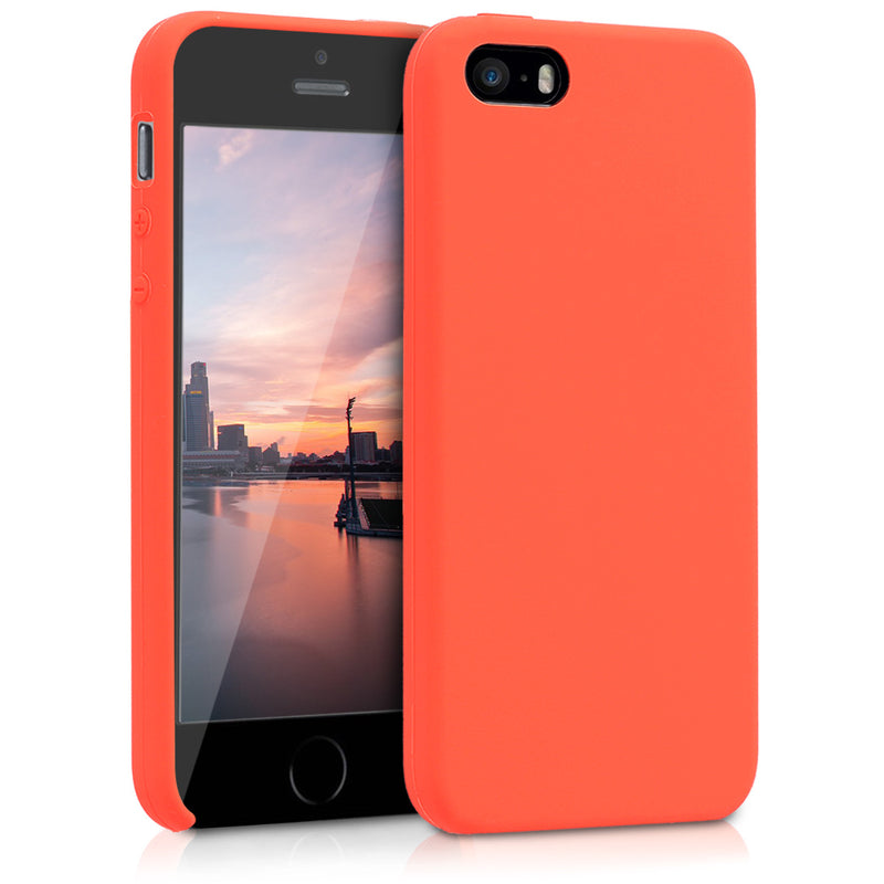 kwmobile Case for Apple iPhone SE (1st Gen 2016) / iPhone 5 / iPhone 5S - Silicone Case - Wireless Charging - Protective Cover