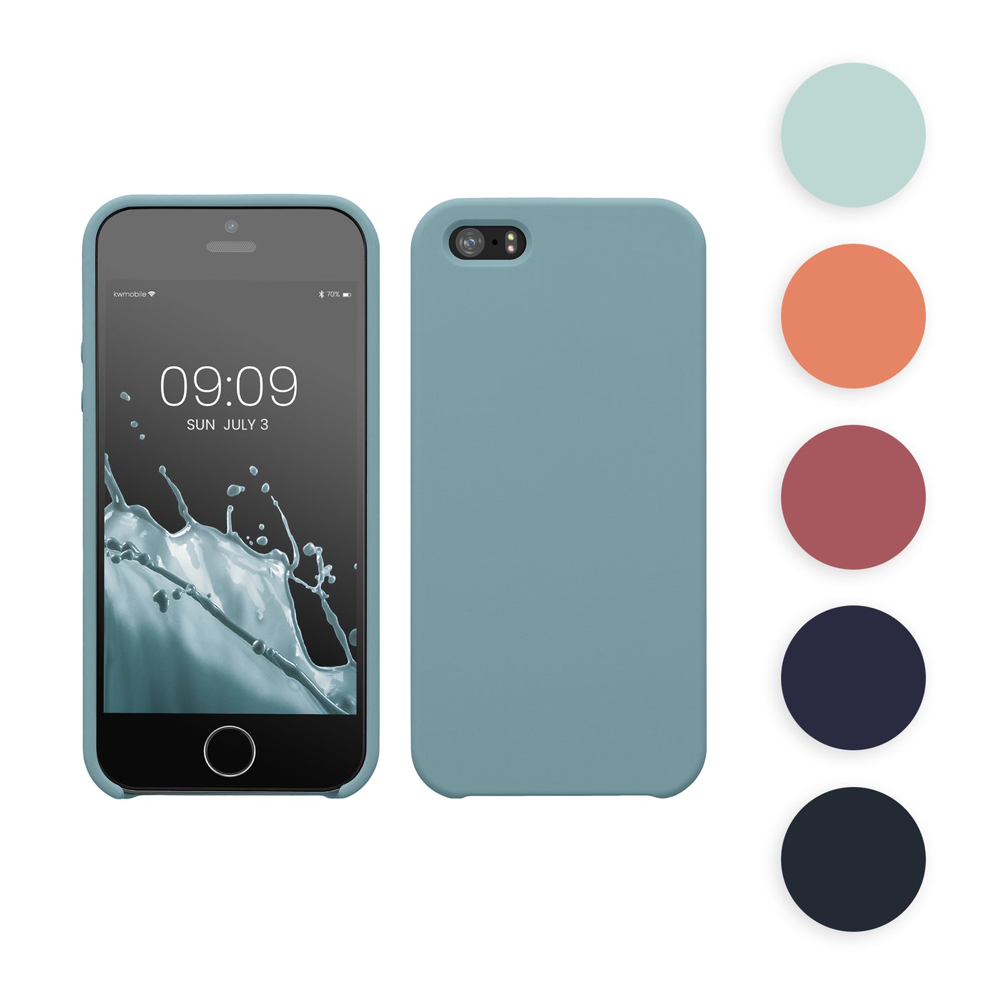 kwmobile Hülle kompatibel mit Apple iPhone SE (1.Gen 2016) / iPhone 5 / iPhone 5S Hülle - Silikon Handy Case - Handyhülle weiche Oberfläche - kabelloses Laden - Himbeer Pink Himbeer Pink  