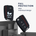 kwmobile Car Key Cover Compatible with VW Golf 7 MK7 3-Button Car Key - Key Fob Cover Don't touch my Key