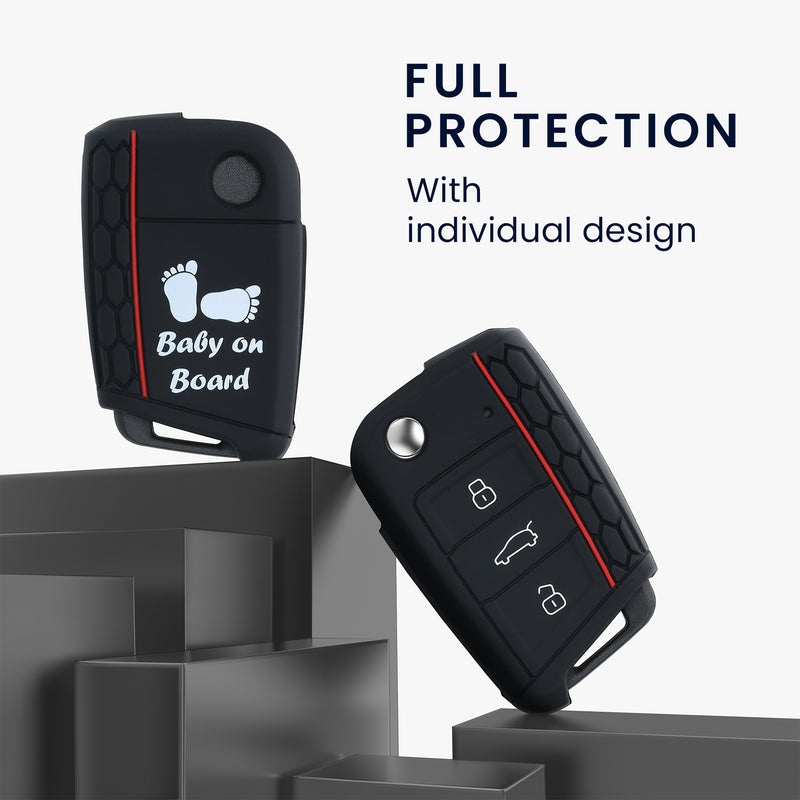 kwmobile Car Key Cover Compatible with VW Golf 7 MK7 3-Button Car Key - Key Fob Cover Don't touch my Key