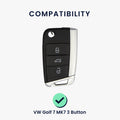 kwmobile Car Key Cover Compatible with VW Golf 7 MK7 3-Button Car Key - Key Fob Cover Don't touch my Key