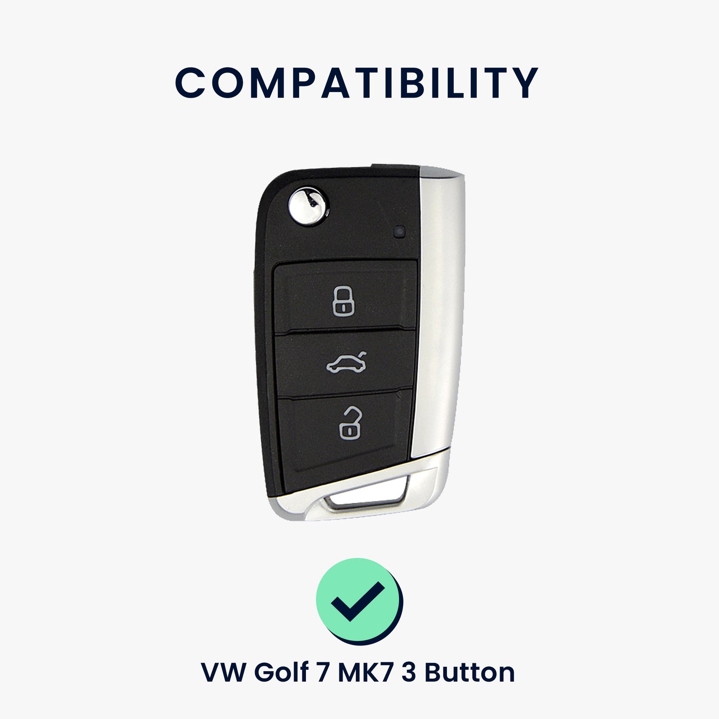 kwmobile Car Key Cover Compatible with VW Golf 7 MK7 3-Button Car Key - Key Fob Cover Don't touch my Key