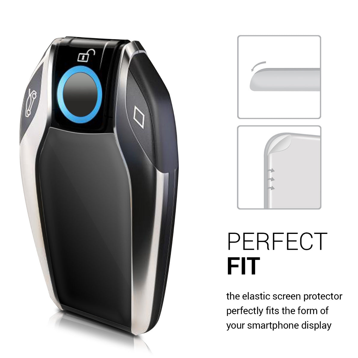 3x Screen Protector compatible with BMW Display Key Car Key