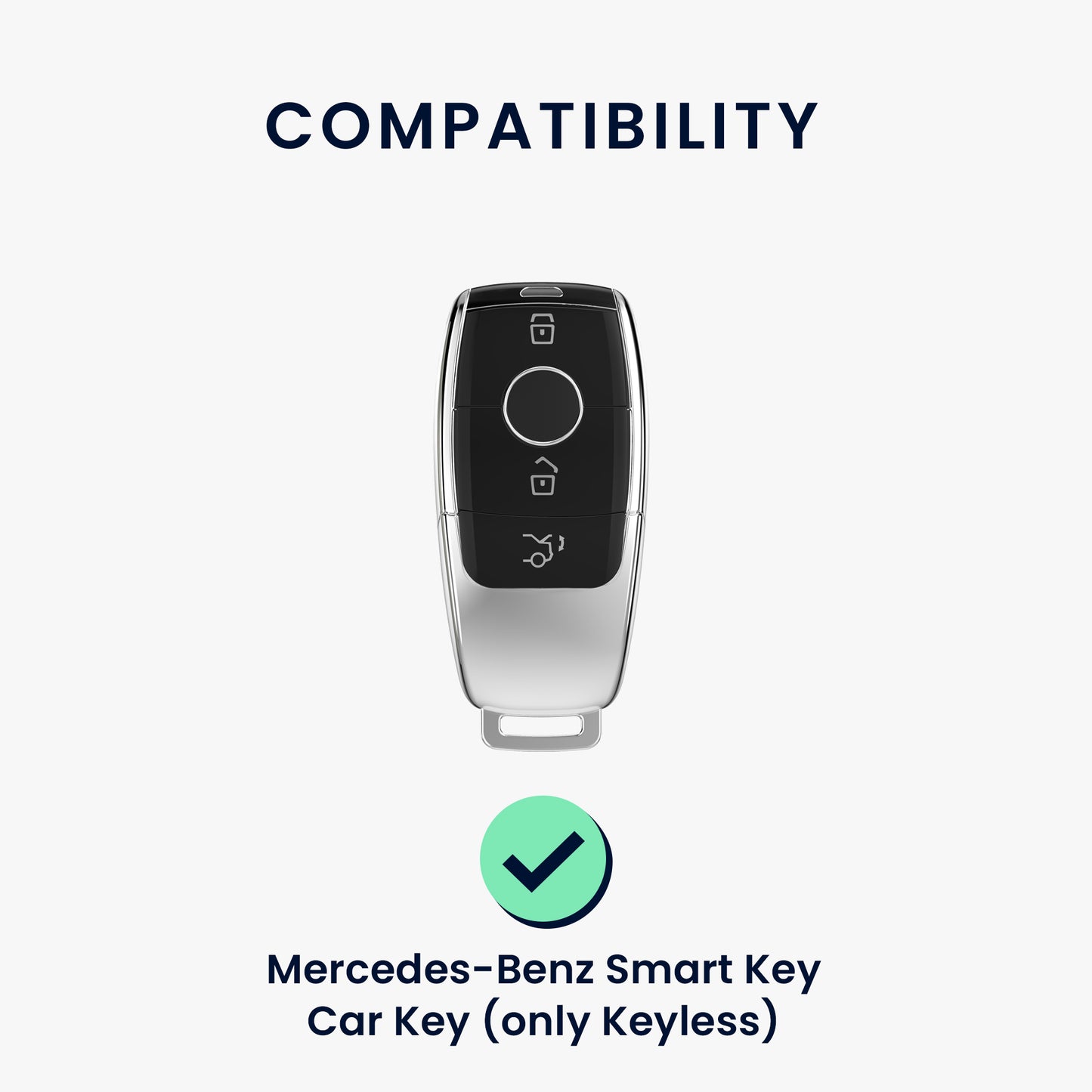 kwmobile Car Key Cover Compatible with Mercedes Benz Smart Key (Keyless Only)