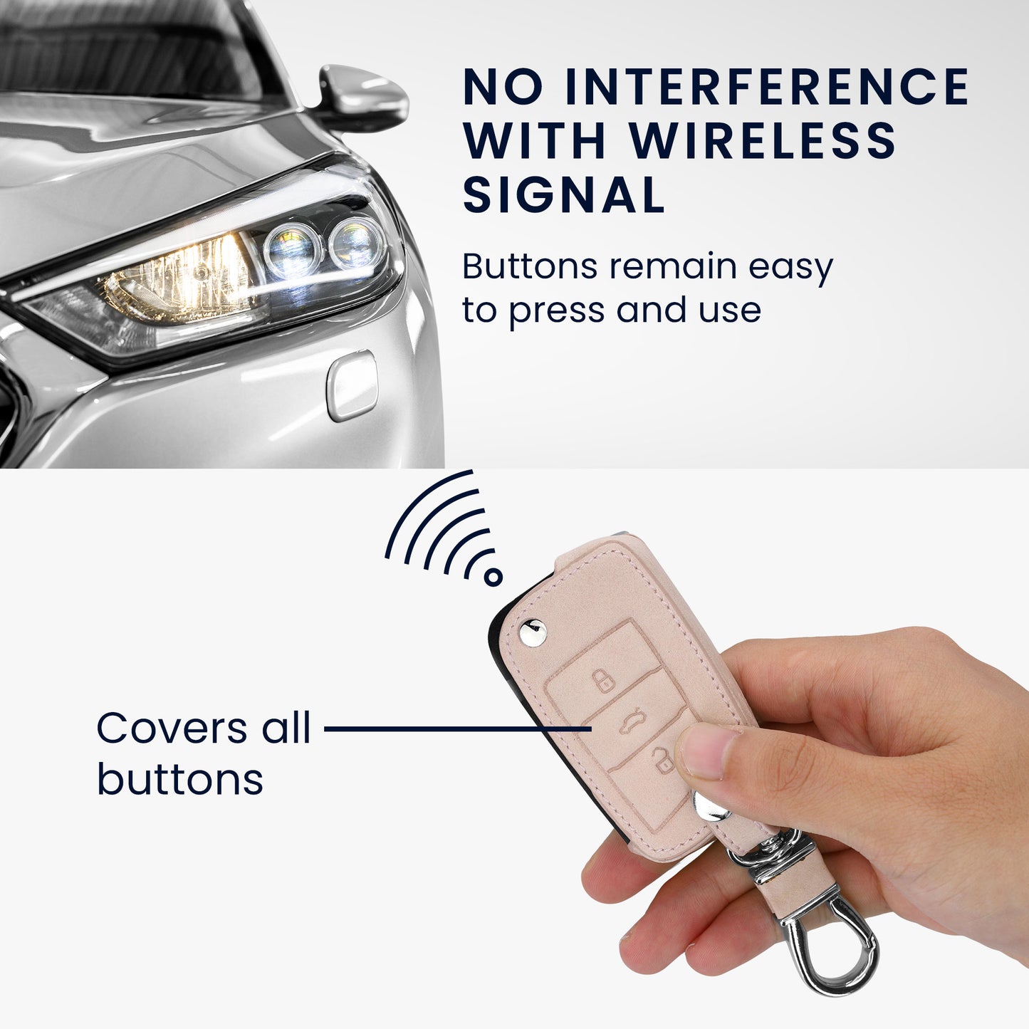 Faux Leather Cover compatible with VW Golf 7 MK7 Car Key