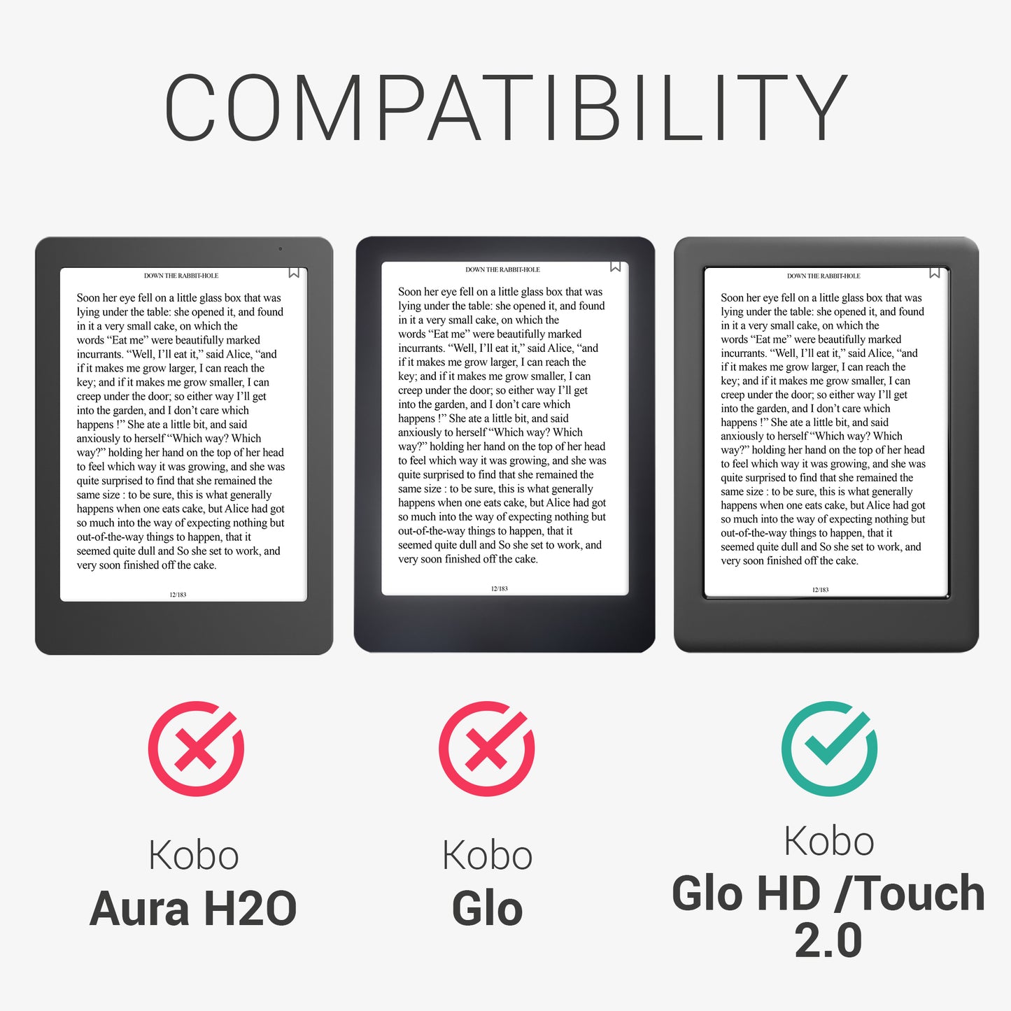 kwmobile Case compatible with Kobo Glo HD / Touch 2.0 Protective Cover Case