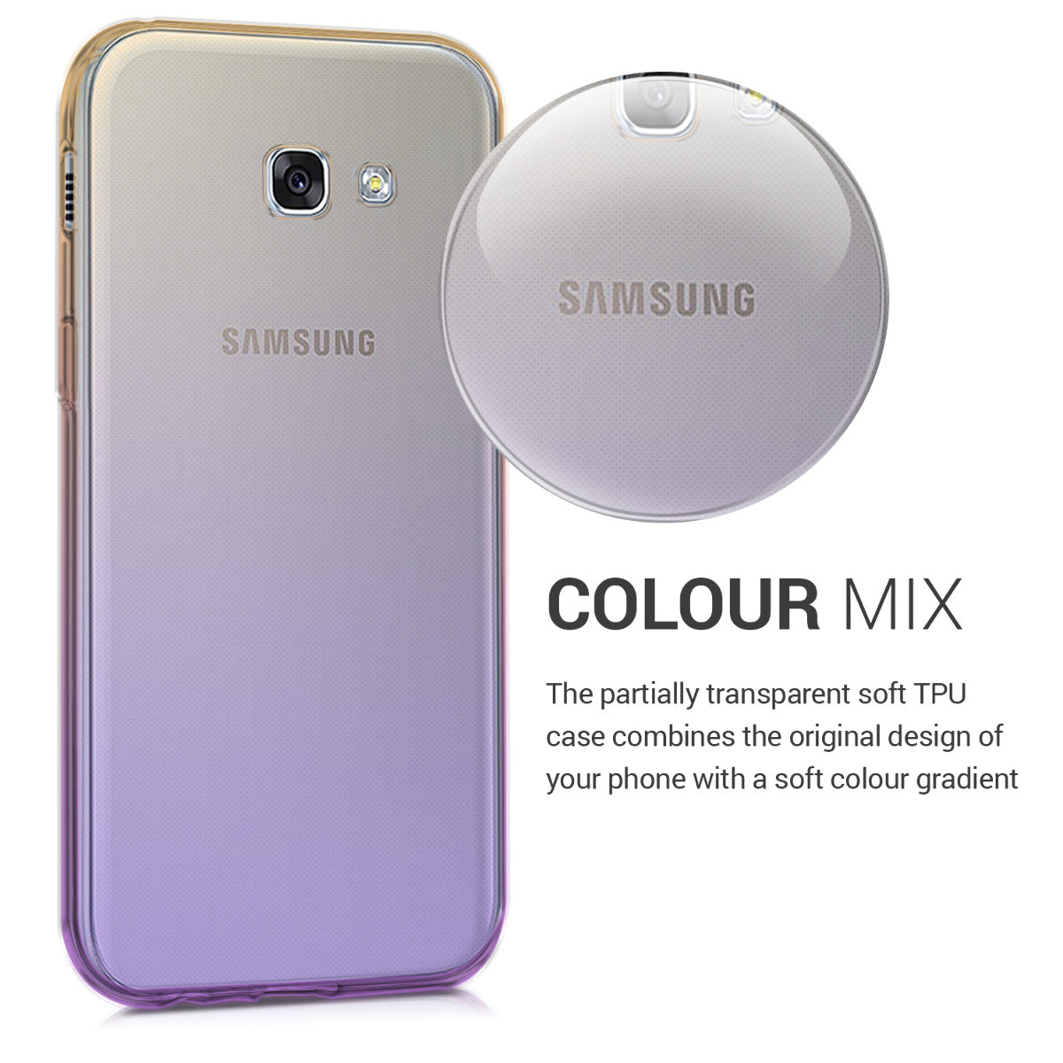 kwmobile Case Compatible with Samsung Galaxy A5 (2017) - Phone Cover - Transparent Phone Case