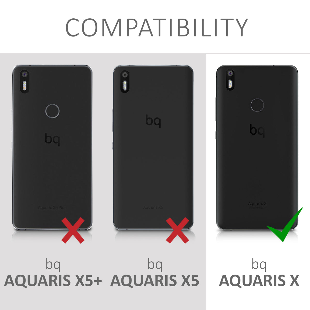 kwmobile Phone Case for bq Aquaris X / X Pro Case - Wireless Charging - Protective Cover