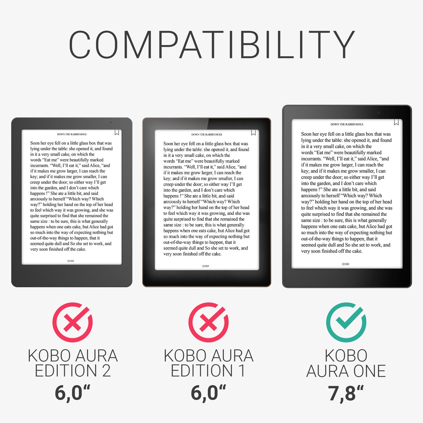 kwmobile Case Compatible with Kobo Aura ONE Protective Cover Case