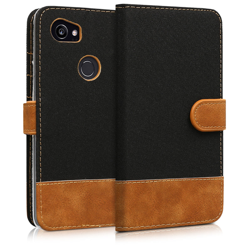 kwmobile Wallet Case Compatible with Google Pixel 2 XL - Phone Cover with Stand - Card Slots