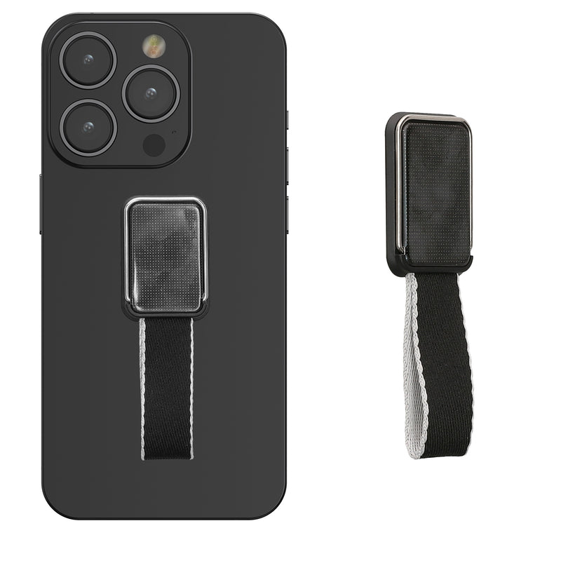 kwmobile Smartphone Finger Holder Grip with Stand - Finger Holder for Magnetic Car Mounts - Self-Adhesive Phone Finger Holder