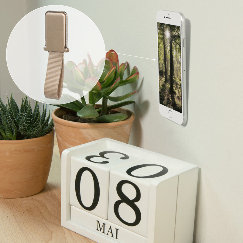 kwmobile Smartphone Finger Holder Grip with Stand - Finger Holder for Magnetic Car Mounts - Self-Adhesive Phone Finger Holder