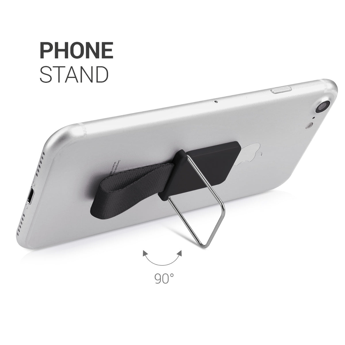kwmobile Smartphone Finger Holder Grip with Stand - Finger Holder for Magnetic Car Mounts - Self-Adhesive Phone Finger Holder