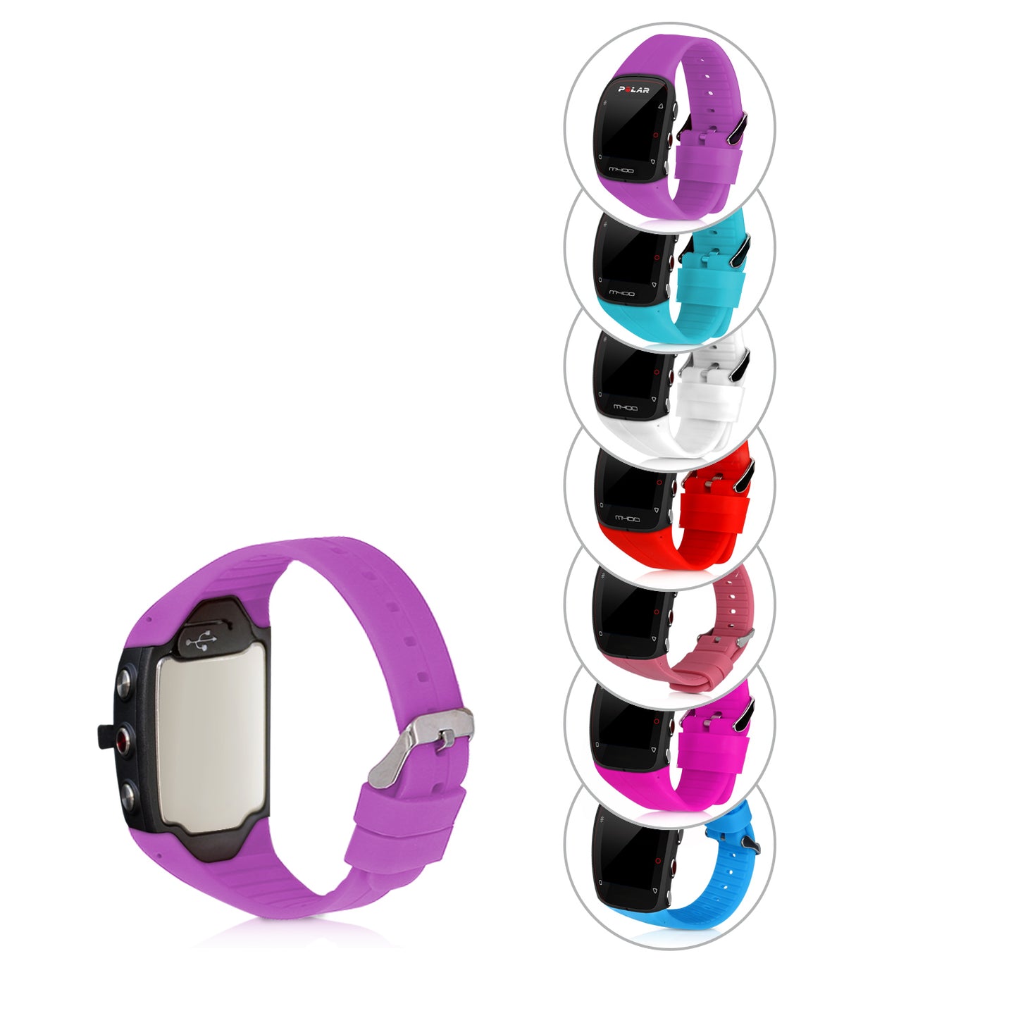 kwmobile Strap compatible with Polar M400 / M430 Strap - Fitness Tracker Sport Band made of Silicone
