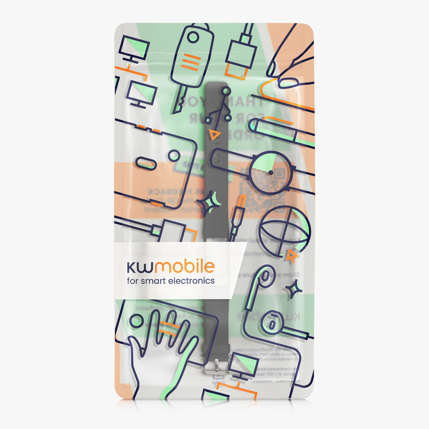 kwmobile Silicone Watch Strap for Polar A360 / A370 Wristband Replacement Band for Fitness Tracker Smartwatch