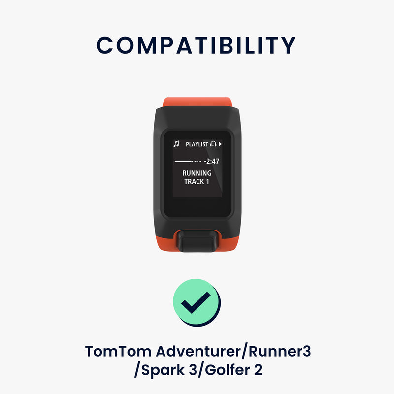 kwmobile Silicone Watch Strap for TomTom Adventurer/Runner 3/Spark 3/Golfer 2 Wristband Replacement Strap for Fitness Tracker Smartwatch