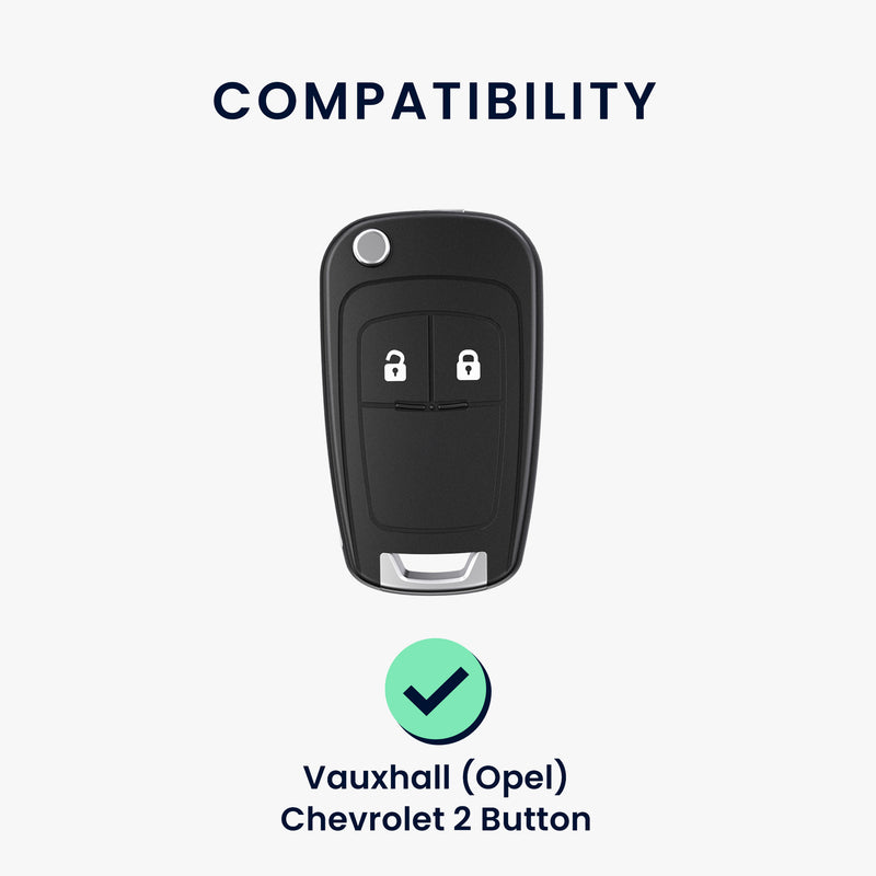 kwmobile Car Key Cover Compatible with Opel Chevrolet 2-Button Flip Car Key - Key Fob Cover