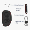 Faux Leather Case compatible with Hyundai Kia Car Key