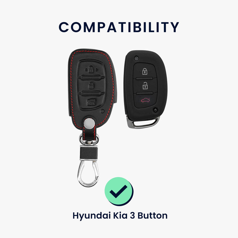 Faux Leather Case compatible with Hyundai Kia Car Key