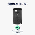 kwmobile Car Key Cover Compatible with Peugeot Citroen 2-Button Foldable Car Key