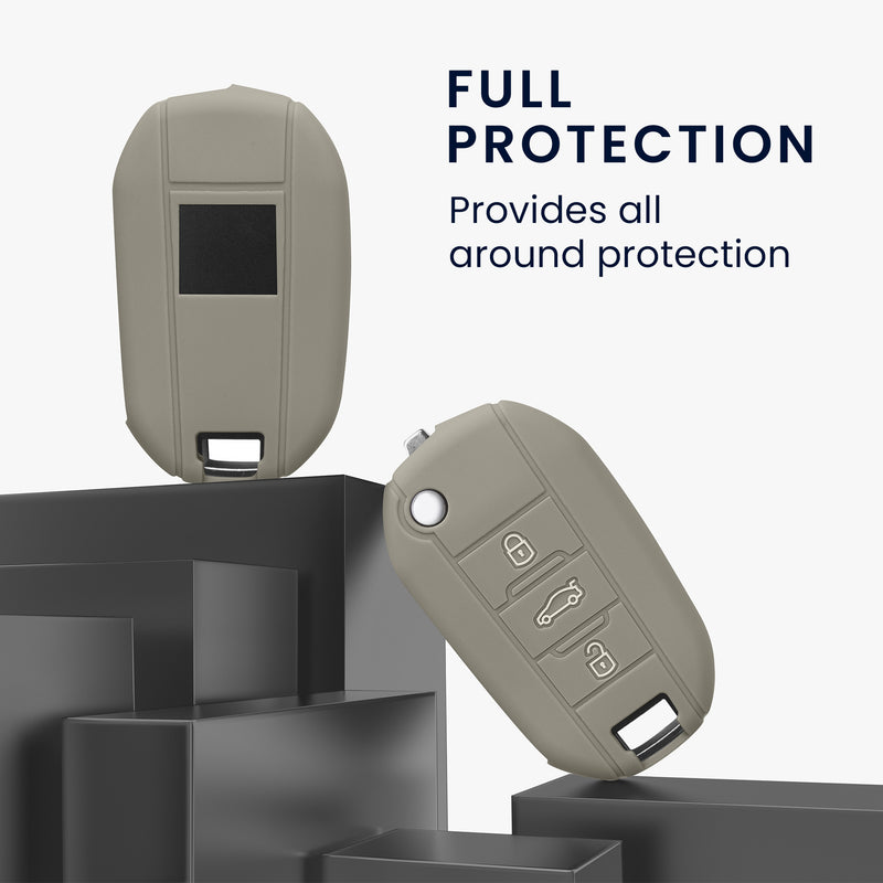 kwmobile Car Key Cover Compatible with Peugeot Citroen 3 Button Folding Car Key - Key Fob Cover