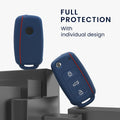 kwmobile Car Key Protection Case Compatible with VW Skoda Seat 3-Button Car Key Fob Cover
