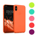kwmobile Hülle kompatibel mit Apple iPhone X Hülle - weiches TPU Silikon Case - Cover geeignet für kabelloses Laden - Neon Pink Neon Pink  