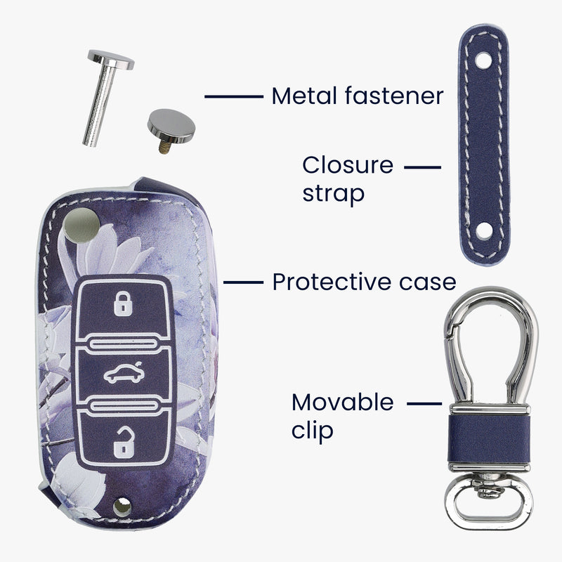 kwmobile Car Key Case Compatible with VW Skoda Seat 3-Button Car Key Protective Cover