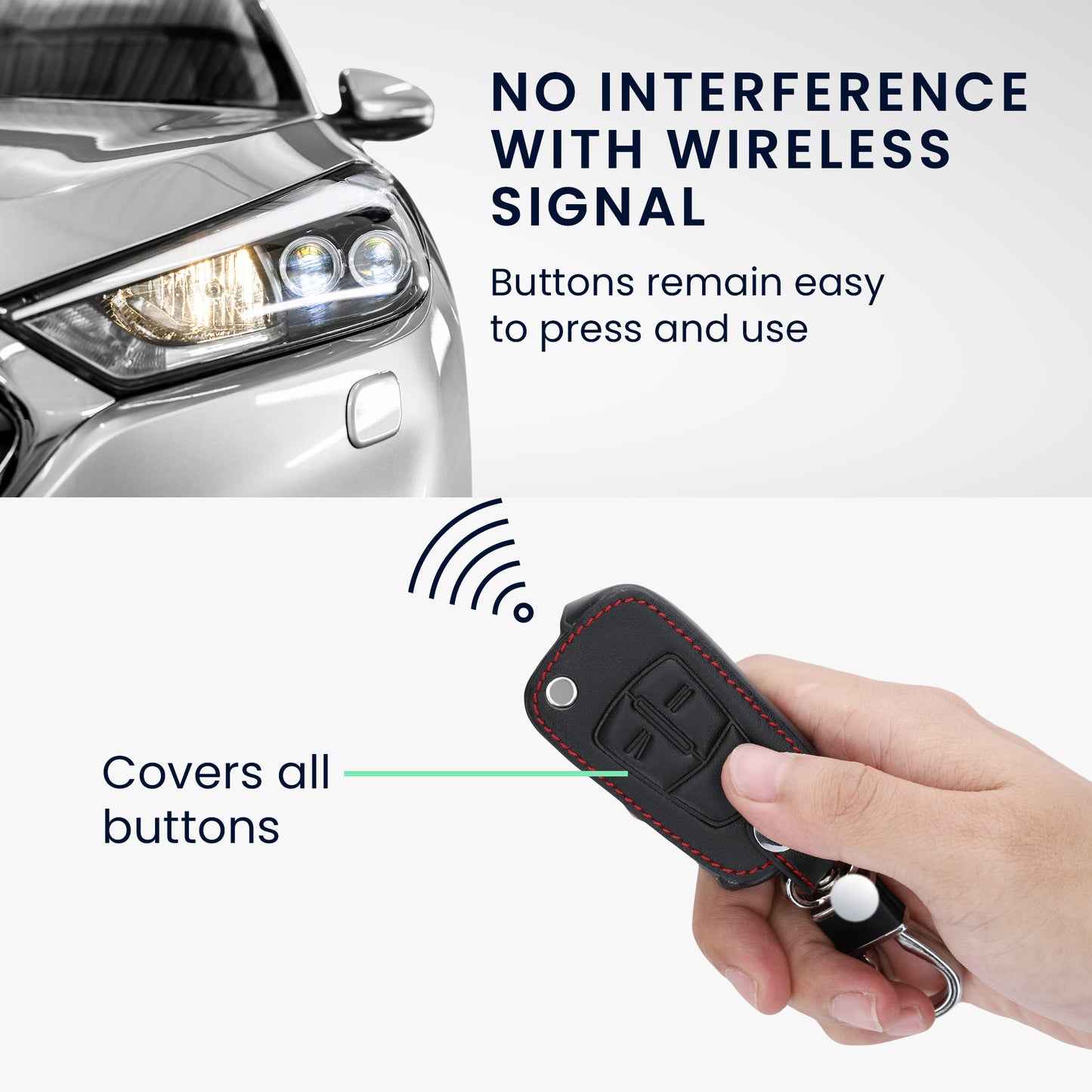 Faux Leather Case Compatible with Opel Vauxhall Car Key