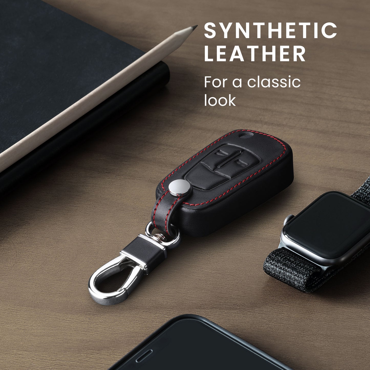 Faux Leather Case Compatible with Opel Vauxhall Car Key